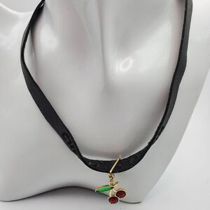 Warner bros sterling silver cherry choker necklace N1620